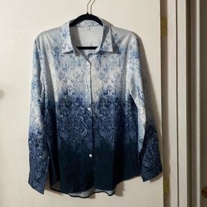 Satin long sleeve button down shirt
